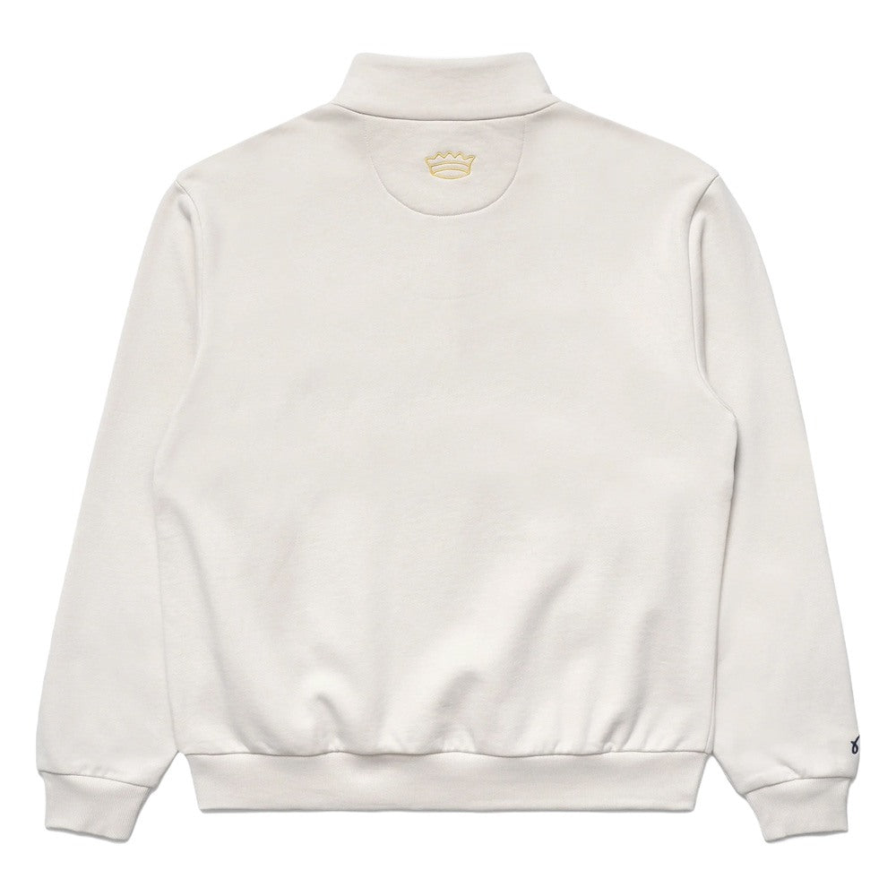 Malbon Trophy Quarter Zip Fleece Golf Sweater Ivory - FW24