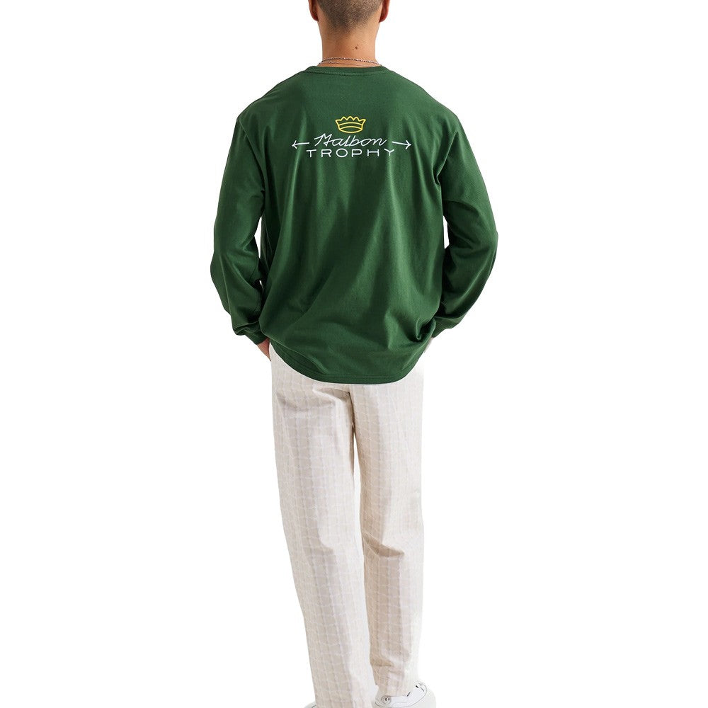 Malbon Trophy LS Golf T-Shirt Green - FW24