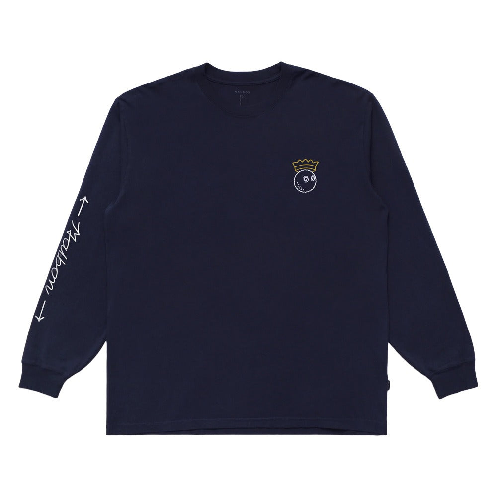 Malbon Trophy LS Golf T-Shirt Navy - FW24