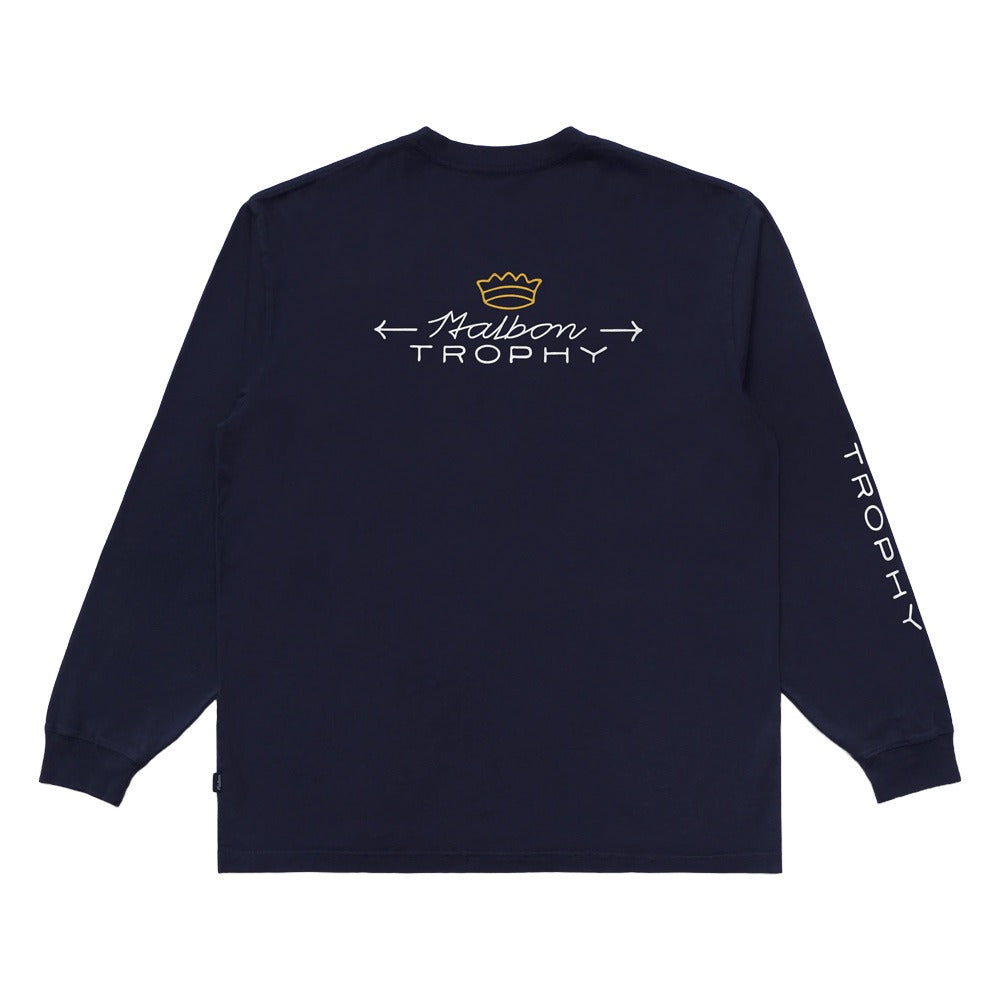 Malbon Trophy LS Golf T-Shirt Navy - FW24