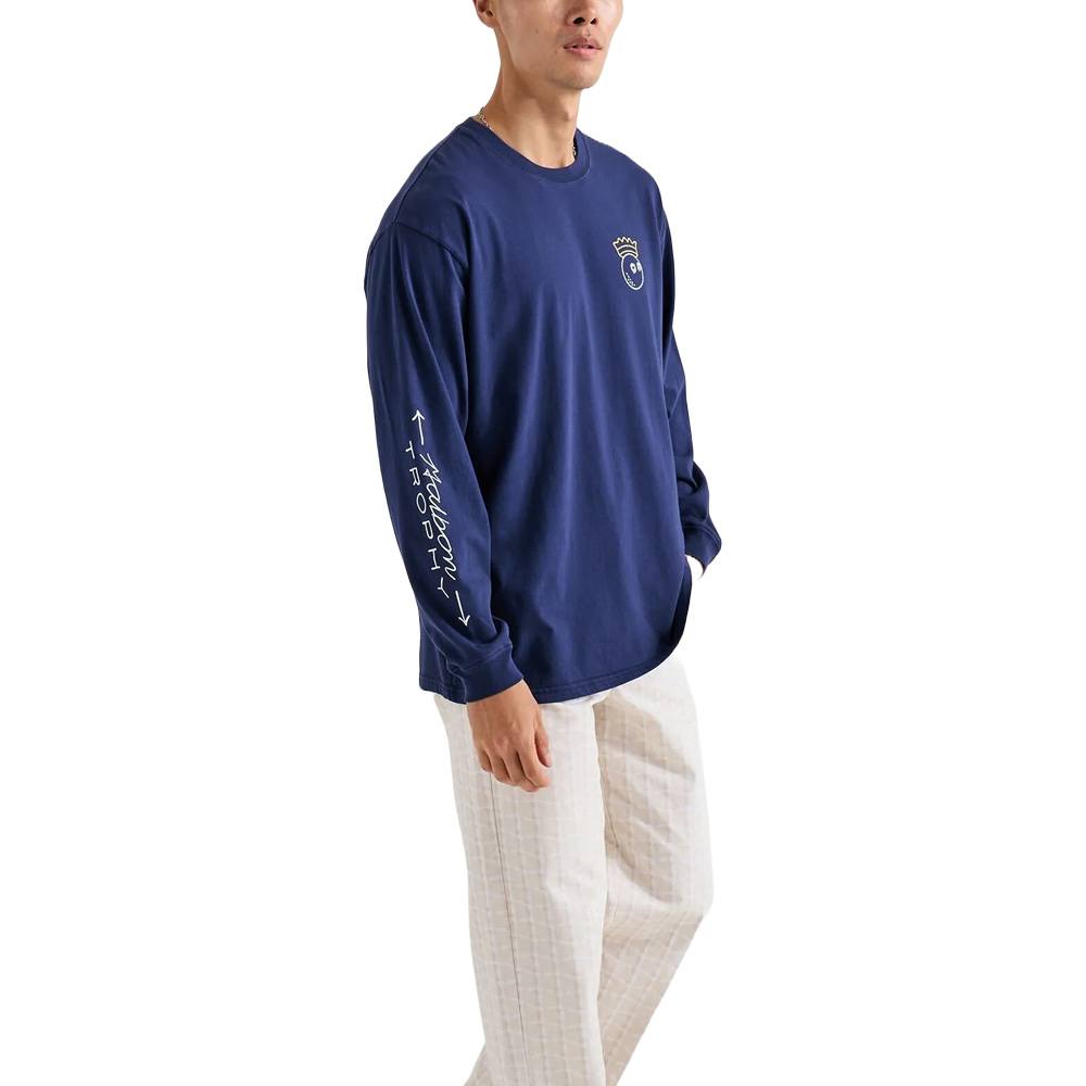 Malbon Trophy LS Golf T-Shirt Navy - FW24