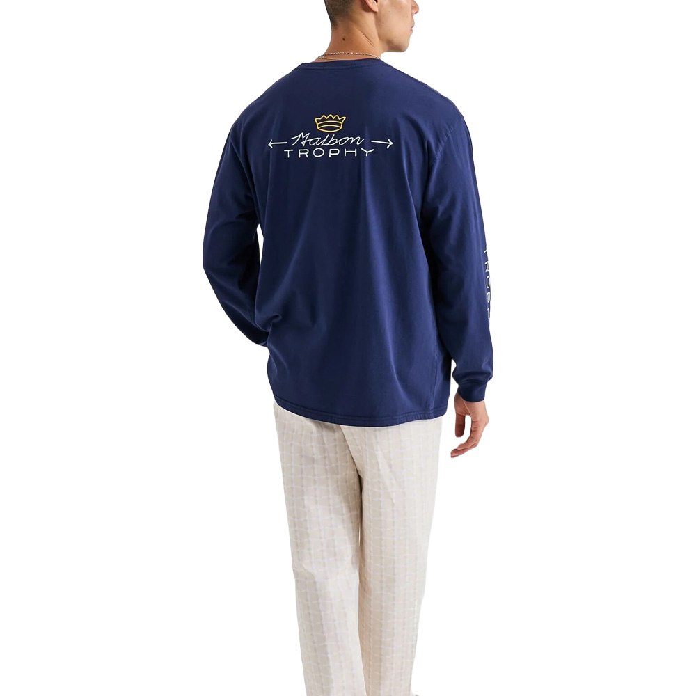 Malbon Trophy LS Golf T-Shirt Navy - FW24