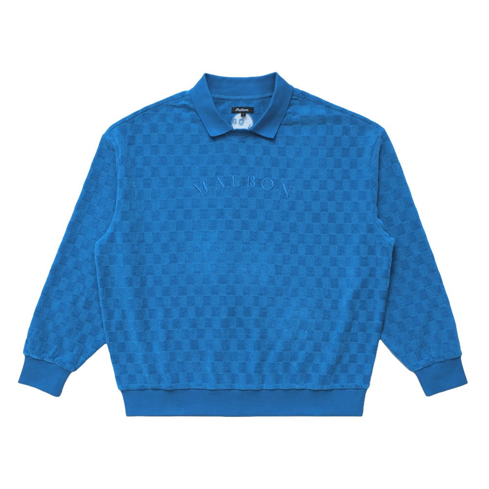 Malbon Yukon Fleece Golf Sweater Royal - FW24