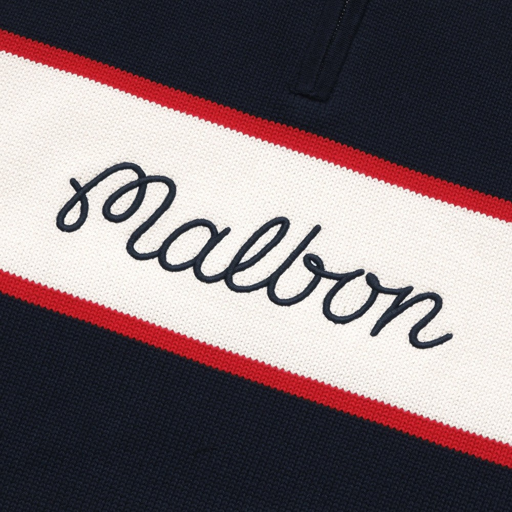 Malbon Bennet Knit Polo Golf Sweater Navy - FW24