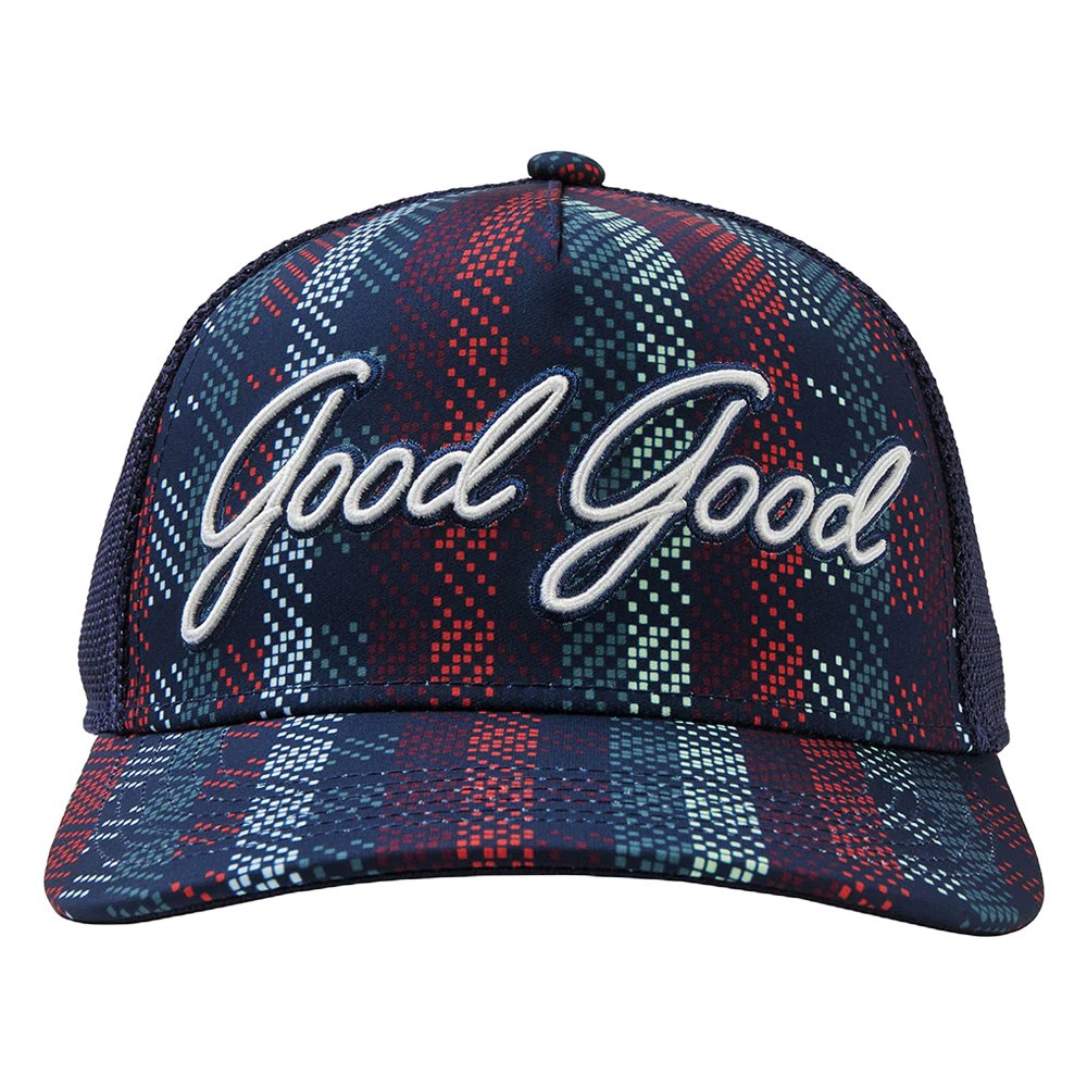 GoodGood Golf Par Plaid Golf Cap Navy - FW24