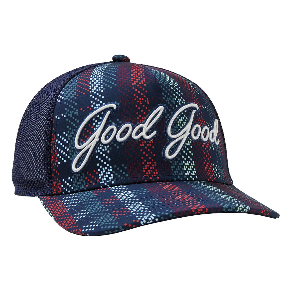 GoodGood Golf Par Plaid Golf Cap Navy - FW24