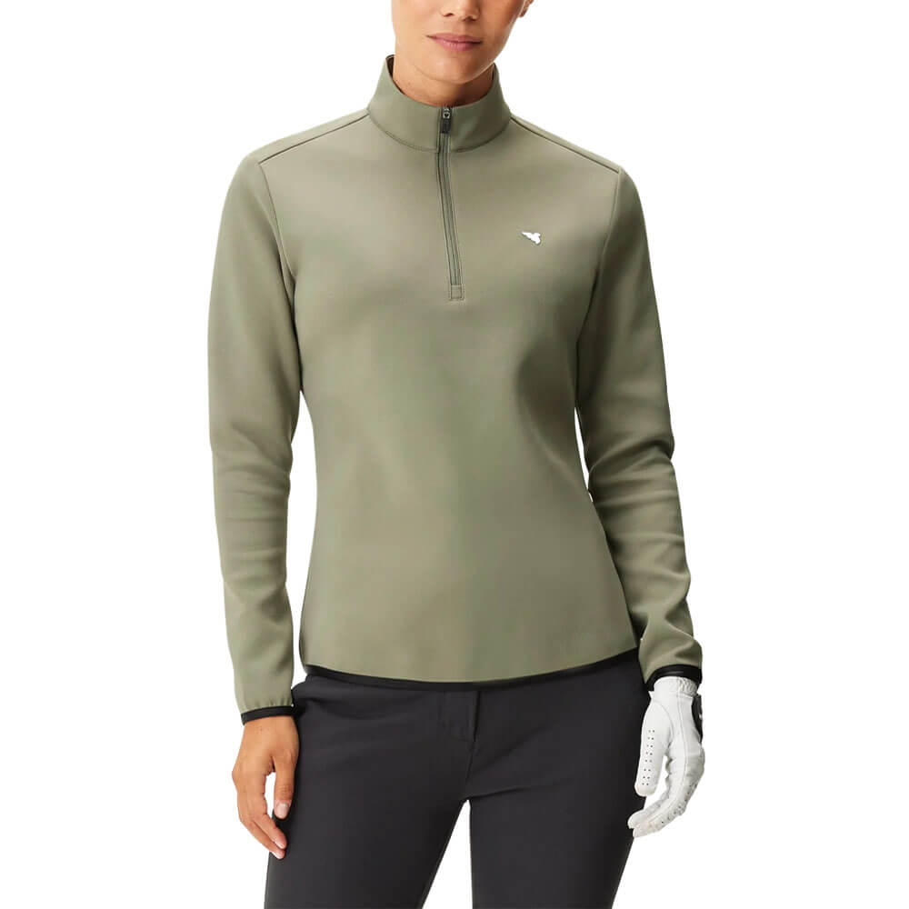 Macade Jade Therma Quarter Zip Golf Pullover Olive Green - SS25 Women